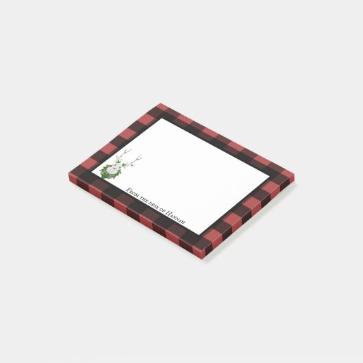 フェスティバルトナディアバッファロープレイドパーソナライズされた ポストイット (アングル)