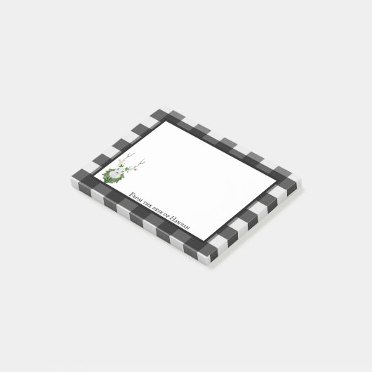 フェスティバルトナディアバッファロープレイドパーソナライズされた ポストイット (アングル)