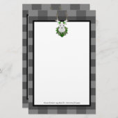 フェスティバルトナディアバッファロープレイドパーソナライズされた 便箋 (正面/裏面)