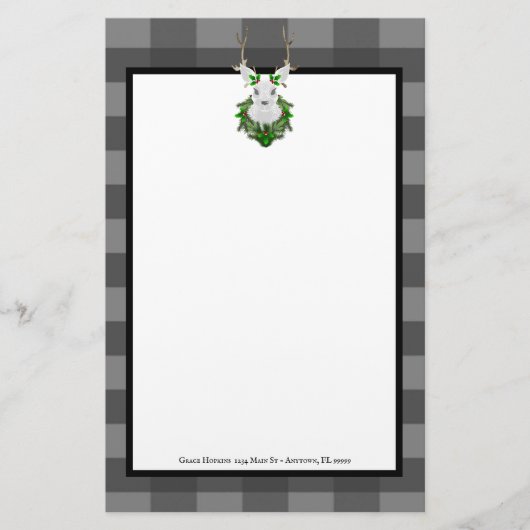 フェスティバルトナディアバッファロープレイドパーソナライズされた 便箋 (正面)