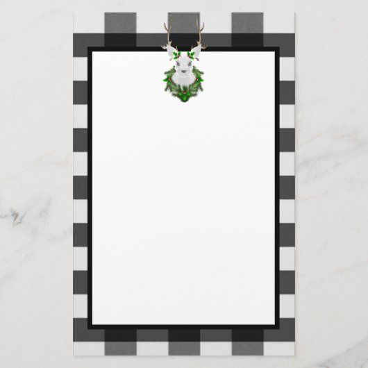 フェスティバルトナディアバッファロープレイドパーソナライズされた 便箋 (裏面)