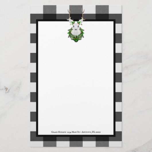 フェスティバルトナディアバッファロープレイドパーソナライズされた 便箋 (正面)