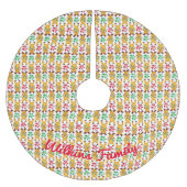 フェスティバルトナディアレッドグリーンペパーミントキャンディ ブラッシュドポリエステルツリースカート (正面)