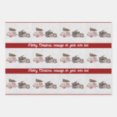 フェスティバルトラックとキャンパークリスマスあなたのテキストを追加 ラッピングペーパーシート (正面3)