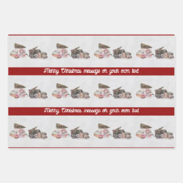 フェスティバルトラックとキャンパークリスマスあなたのテキストを追加 ラッピングペーパーシート