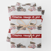 フェスティバルトラックとキャンパークリスマスあなたのテキストを追加 ラッピングペーパーシート (インサイチュ)