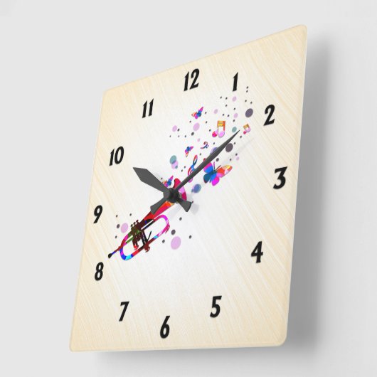 フェスティバルトランペット スクエア壁時計 (傾斜)