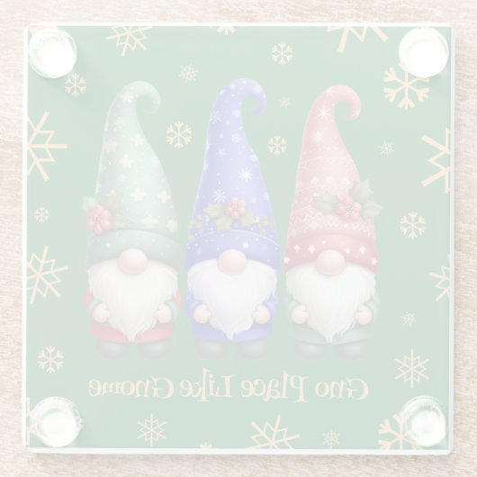 フェスティバルトリオのクリスマス格言と雪片 ガラスコースター (裏面)