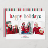 フェスティバルトリオハッピーホリデイズレッド/グリーンタイポグラフィ (正面/裏面)