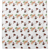 フェスティバルトリニクリスマスオンホワイト シャワーカーテン (正面)