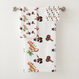 フェスティバルトリニクリスマスオンホワイト バスタオルセット