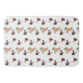 フェスティバルトリニクリスマスオンホワイト バスマット