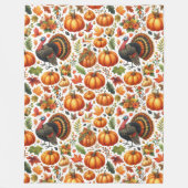 フェスティバルトルコアンドパンプキンオータムデコール フリースブランケット (正面)