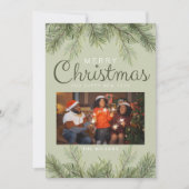 フェスティバルトレンディーパーソナライズされたメリークリスマスファミリー シーズンカード (正面)