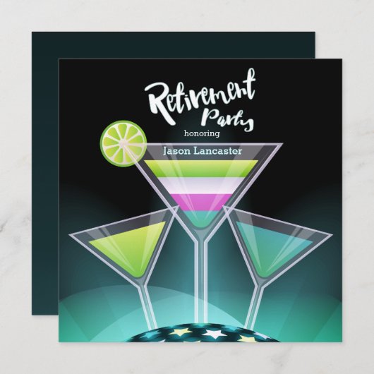 フェスティバルトースト退職招待状 招待状 (正面/裏面)