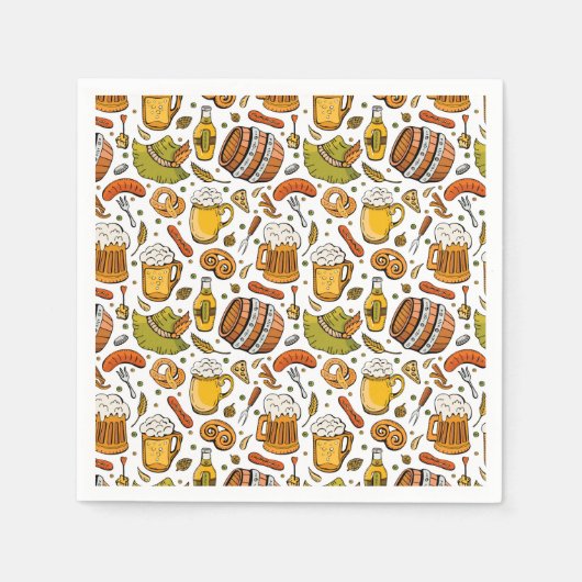 フェスティバルドイツオクトーバーフェストビール&ソーセージ スタンダードカクテルナプキン (正面)