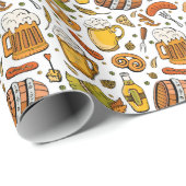 フェスティバルドイツオクトーバーフェストビール&ソーセージ ラッピングペーパー (ロールコーナー)