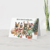 フェスティバルドイツ羊飼い犬クリスマスカード シーズンカード (正面)