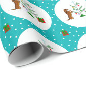 フェスティバルドキシ_ティール(緑がかった色) ラッピングペーパー (ロールコーナー)