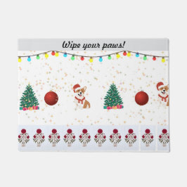 フェスティバルドッグのクリスマステーマ ドアマット
