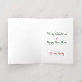 フェスティバルドッグクリスマスリストフラットホリデーカード 箔グリーティングカード (内側レイダウン)