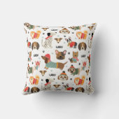 フェスティバルドッグズインホリデーセーター柄 クッション (裏面)