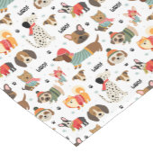 フェスティバルドッグズインホリデーセーター柄 ショートテーブルランナー (コーナー)