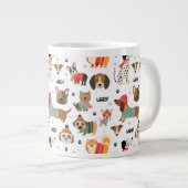 フェスティバルドッグズインホリデーセーター柄 ジャンボコーヒーマグカップ (正面右)
