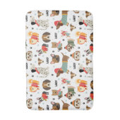 フェスティバルドッグズインホリデーセーター柄 バスマット (正面縦)