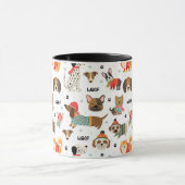 フェスティバルドッグズインホリデーセーター柄 マグカップ (中央)