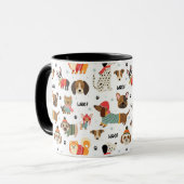 フェスティバルドッグズインホリデーセーター柄 マグカップ (正面左)