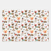 フェスティバルドッグズインホリデーセーター柄 ラッピングペーパーシート (正面3)
