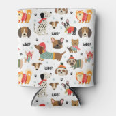 フェスティバルドッグズインホリデーセーター柄 缶クーラー (正面)