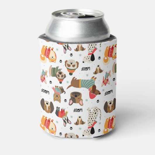 フェスティバルドッグズインホリデーセーター柄 缶クーラー (缶裏面)
