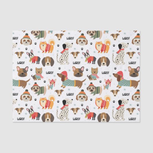 フェスティバルドッグズインホリデーセーター柄 薄葉紙 (正面)