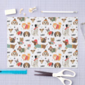 フェスティバルドッグズインホリデーセーター柄 薄葉紙 (クラフト)