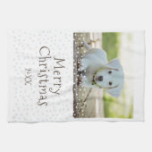 フェスティバルドッグペットフォトスターメリークリスマス キッチンタオル (横)