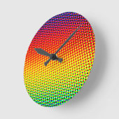 フェスティバルドットレインボーカッコいい陽気おもしろいカラフル ラウンド壁時計 (傾斜)