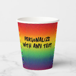 フェスティバルドットレインボーカッコいい陽気おもしろいカラフル 紙コップ