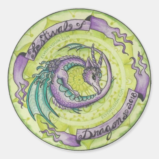 フェスティバルドラゴンステッカー ラウンドシール (正面)
