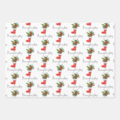 フェスティバルドリンクストッキングメリークリスマススクリプト ラッピングペーパーシート (正面3)