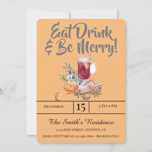 フェスティバルドリンク食べパーティードリンク&ビーメリー! 招待状 (正面)