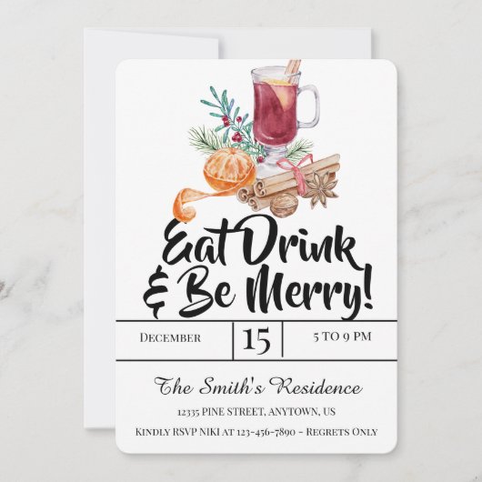 フェスティバルドリンク食べパーティードリンク&ビーメリー! 招待状 (正面)