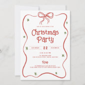 フェスティバルドールボウフレームクリスマスパーティー 招待状 (正面)