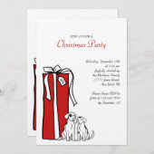 フェスティバルド赤と白ッグクリスマスパーティー 招待状 (正面/裏面)