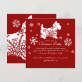 フェスティバルド赤と白ッグクリスマスパーティー 招待状 (正面/裏面)