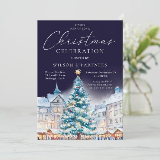 フェスティバルナイトタイム企業のクリスマスパーティー 招待状