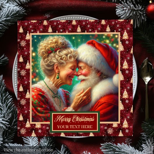 フェスティバルナプキンズレッド金ゴールドグリーンクリスマスサンタ