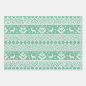 フェスティバルニット模様クリスマス ラッピングペーパーシート (正面3)