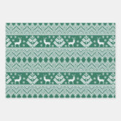 フェスティバルニット模様クリスマス ラッピングペーパーシート (正面2)